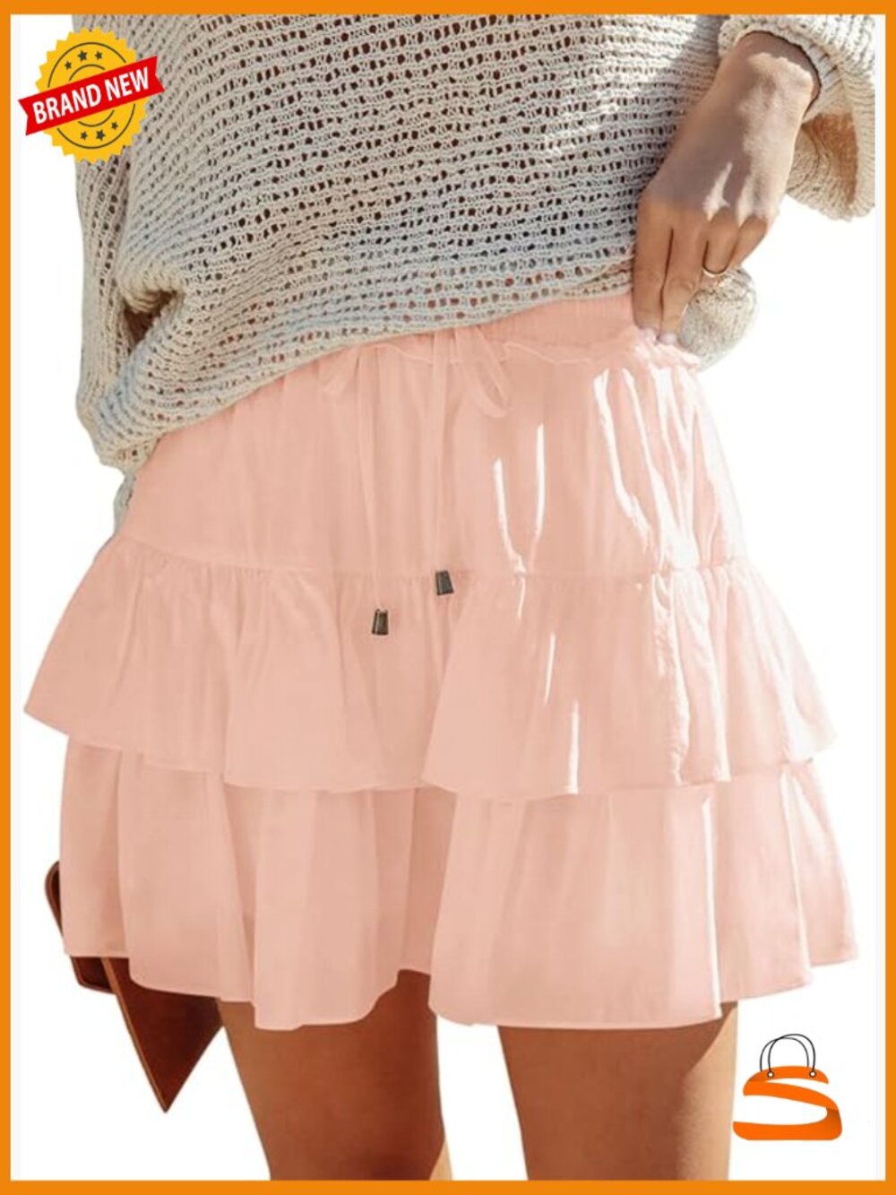 High Waisted Skort with Ruffle Tiered Layers Flowy Mini Athletic Golf Tennis